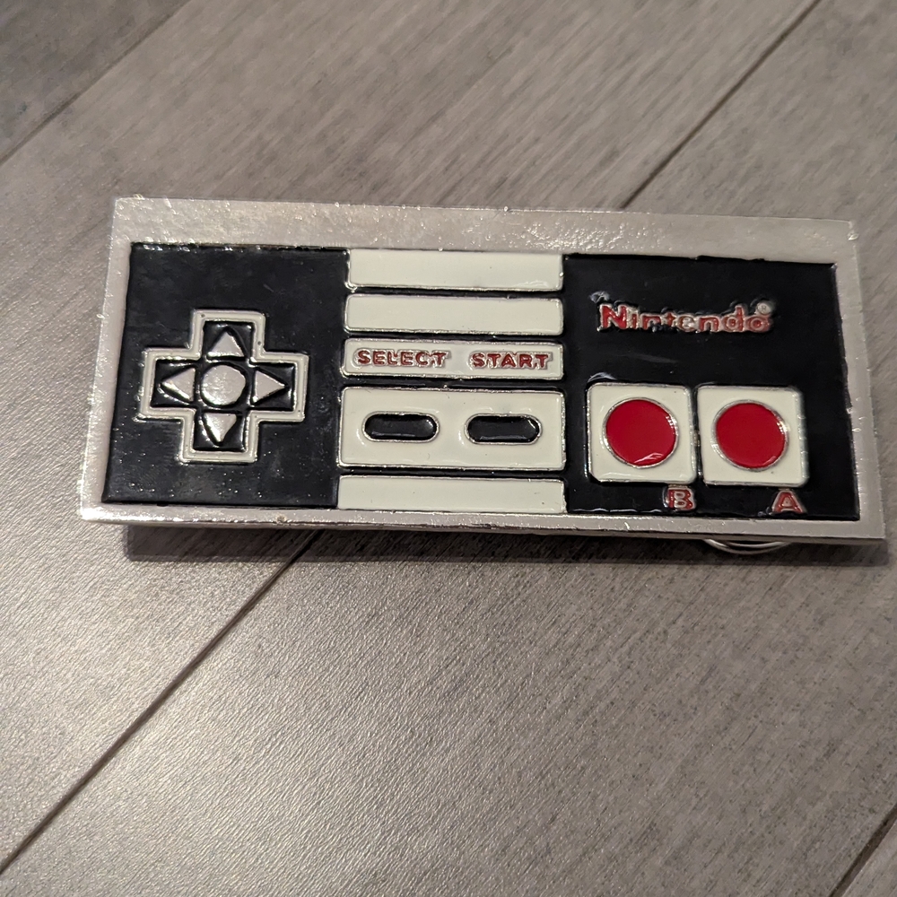 Nintendo Classic Controller Belt Buckle - Black, Silver, and Red